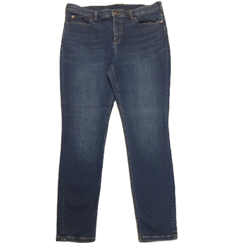 Duluth Trading Womens 14 Jeans Stretch Blue Denim